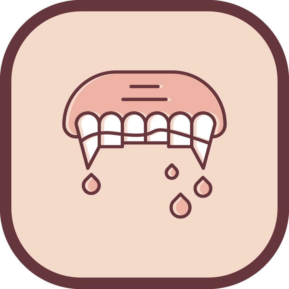 Teeth Line filled sliped Icon vector