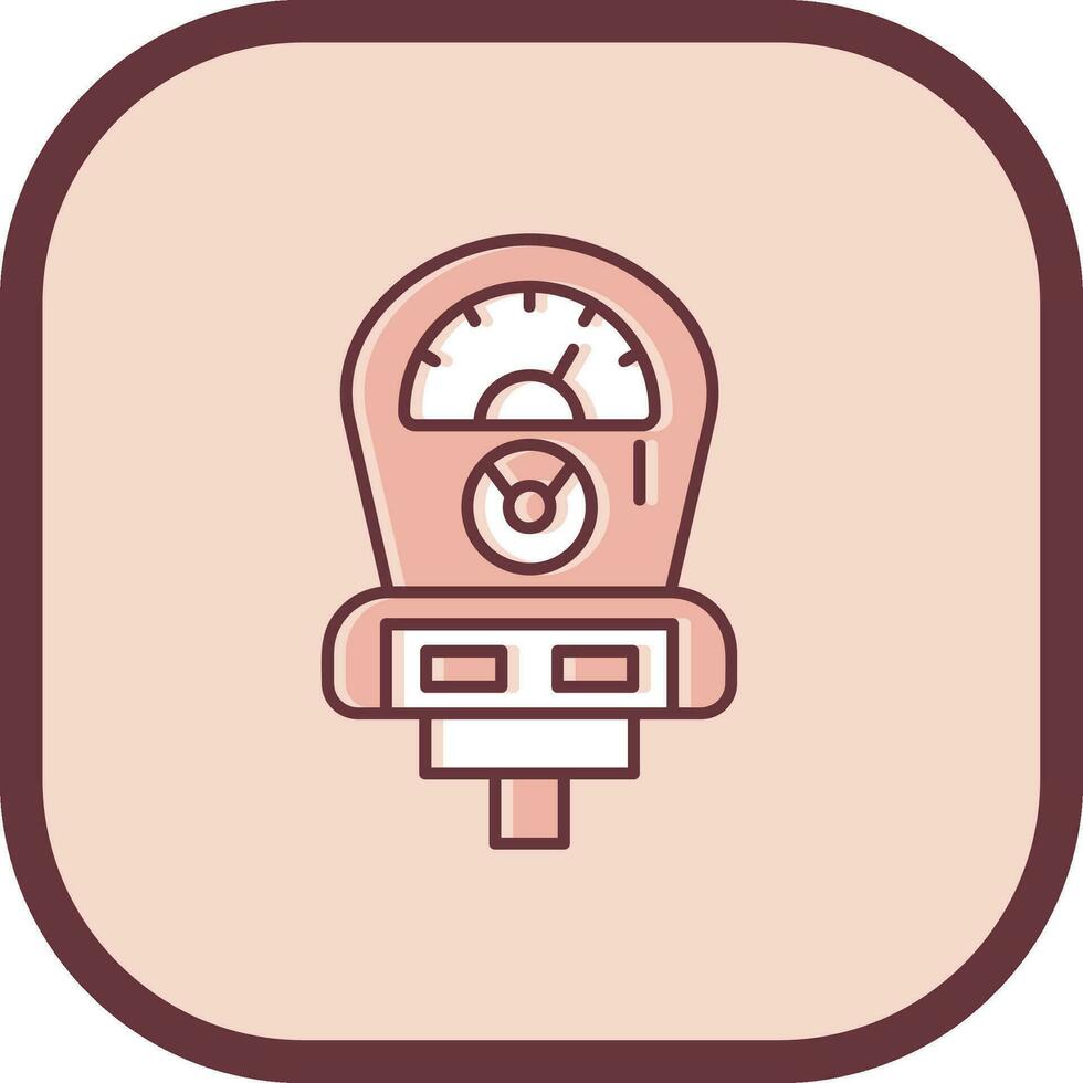 Meter Line filled sliped Icon vector