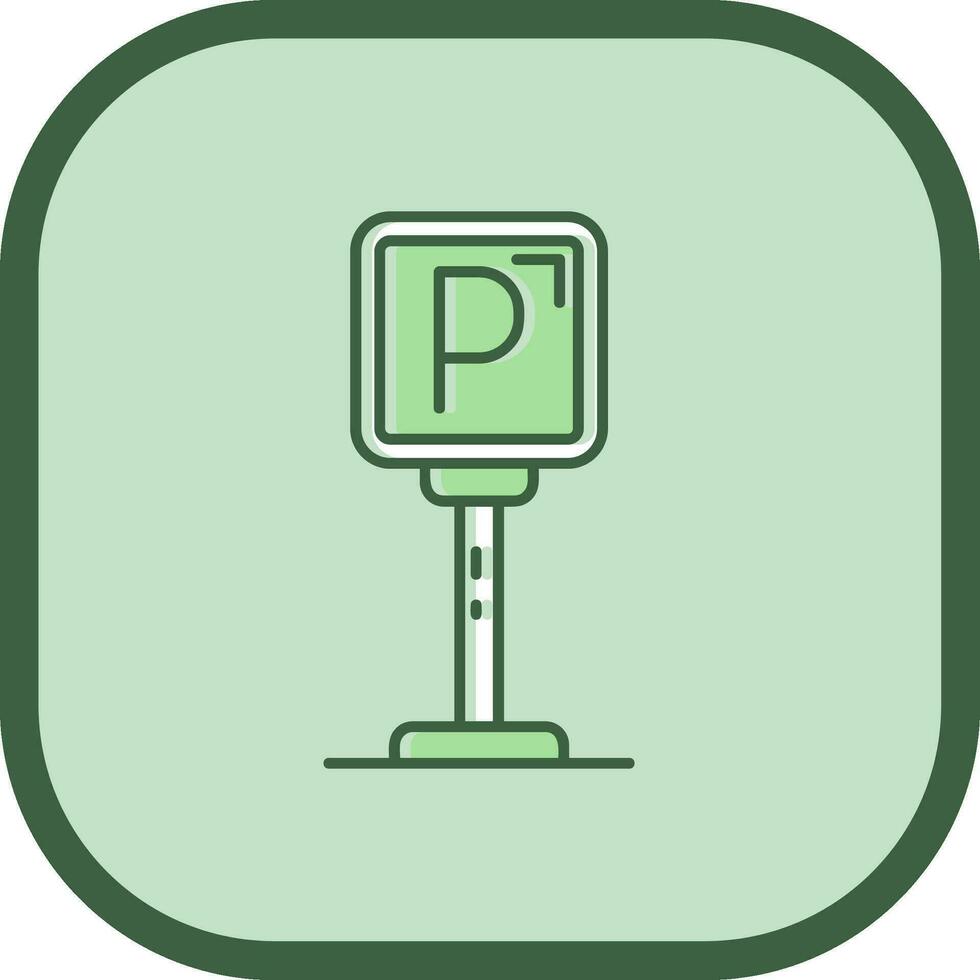 Parking Line filled sliped Icon vector