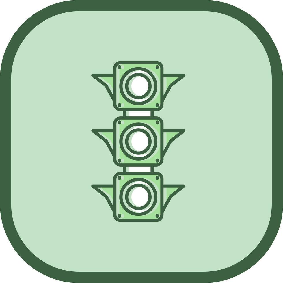 Traffic light Line filled sliped Icon vector