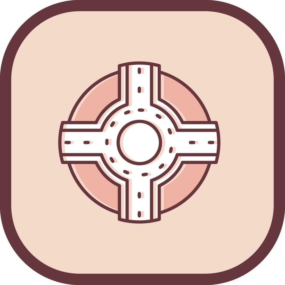 Roundabout Line filled sliped Icon vector