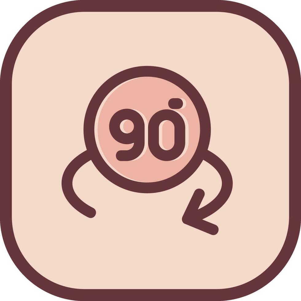 Rotate angle 90 Line filled sliped Icon vector