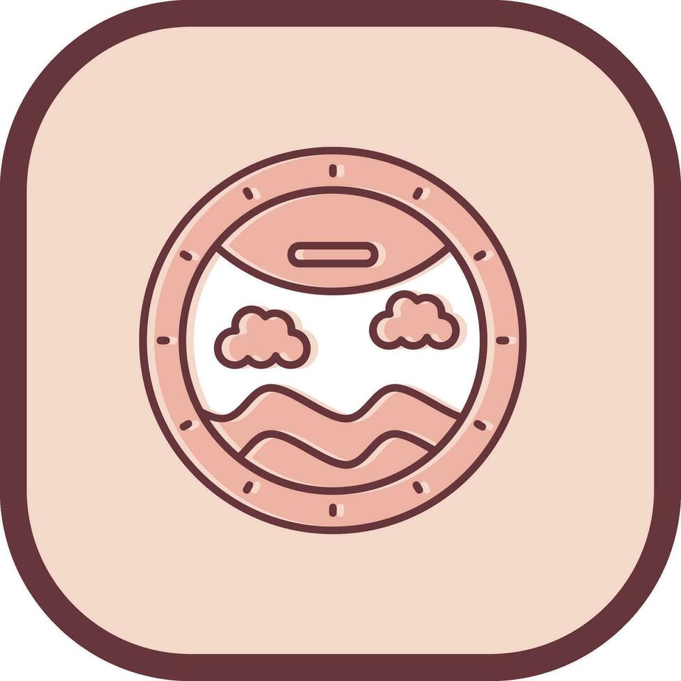 Porthole Line filled sliped Icon vector