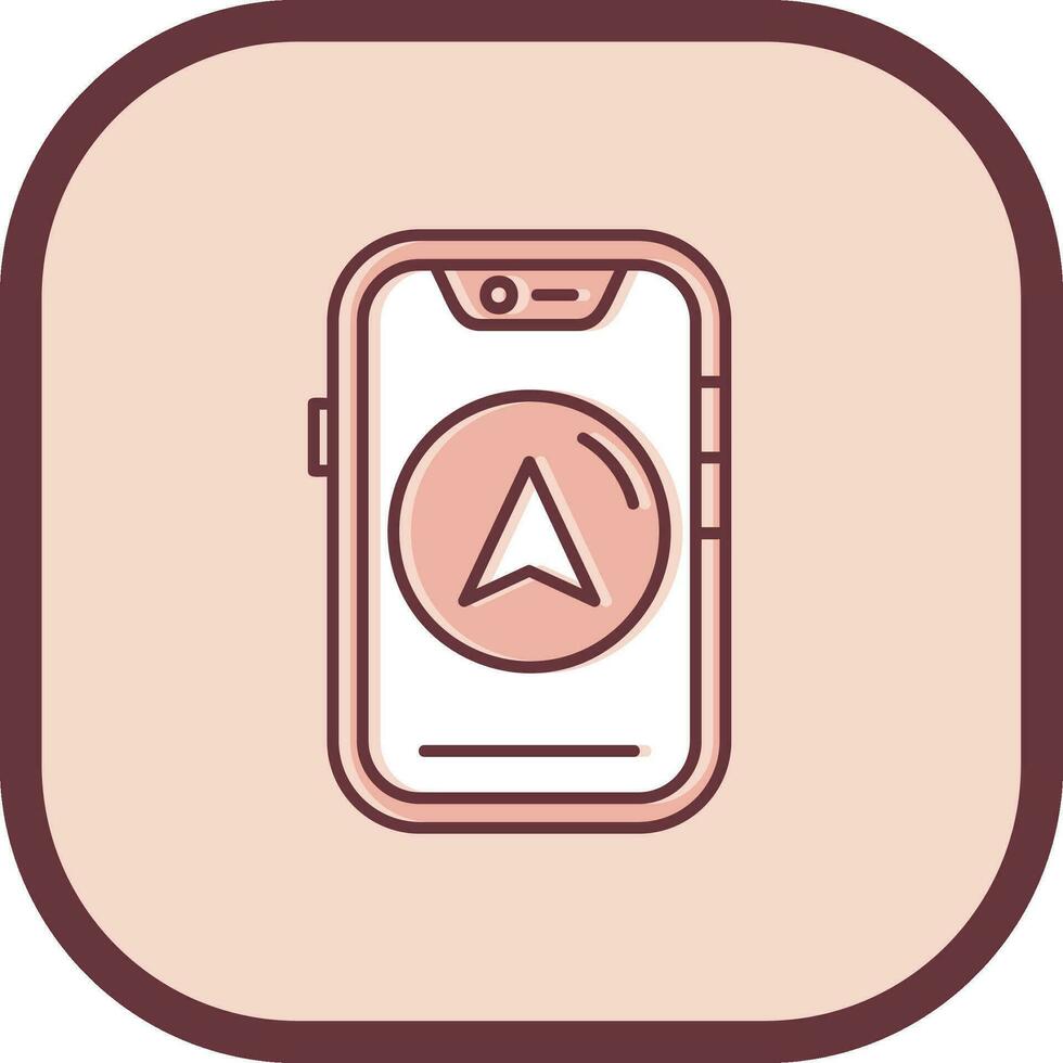 Direction Line filled sliped Icon vector