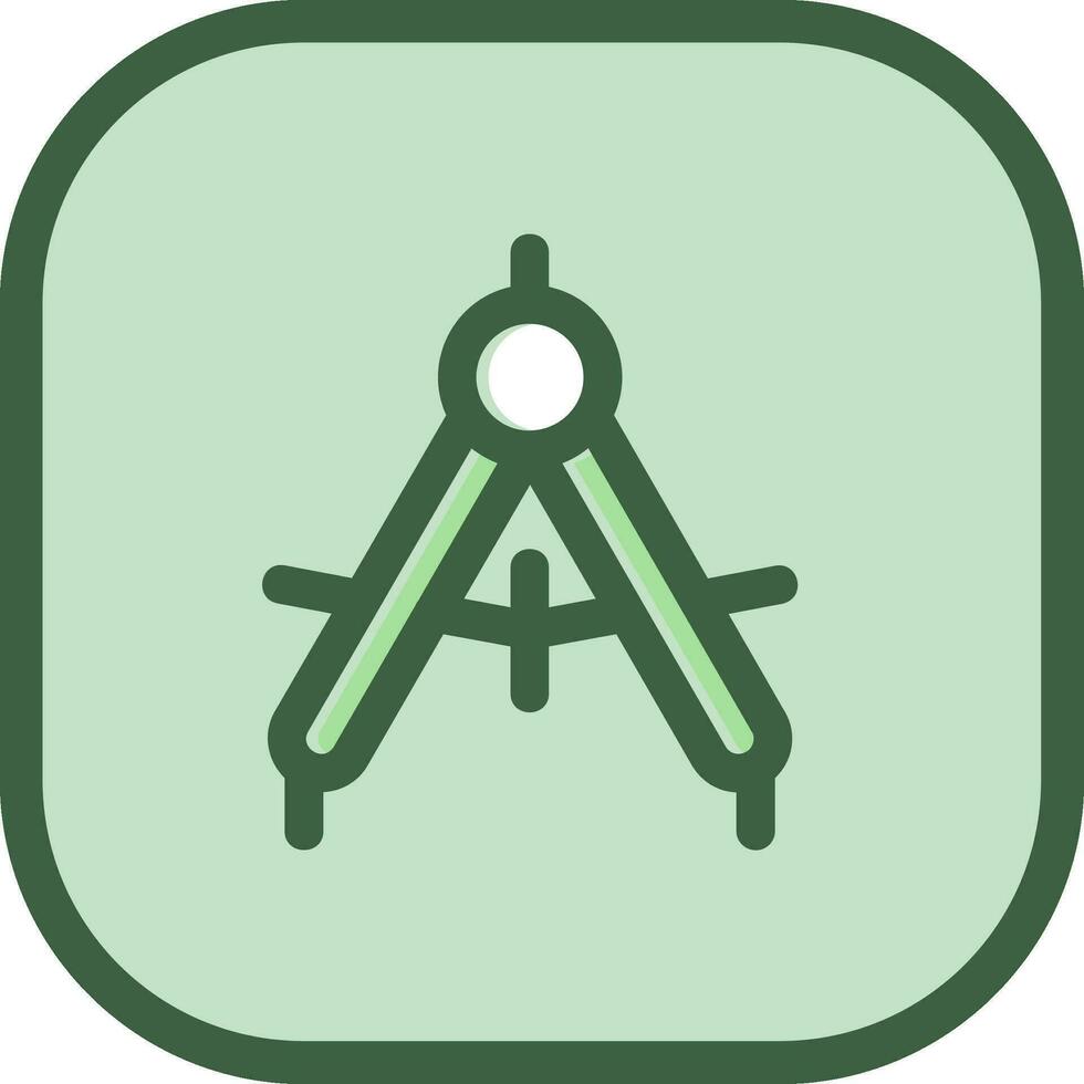 Drawing compass Line filled sliped Icon vector