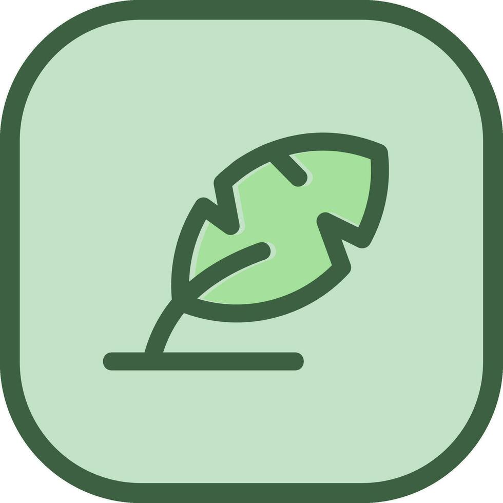 Feather pen Line filled sliped Icon vector