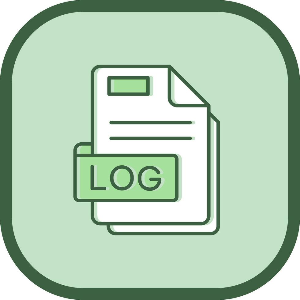 Log Line filled sliped Icon vector
