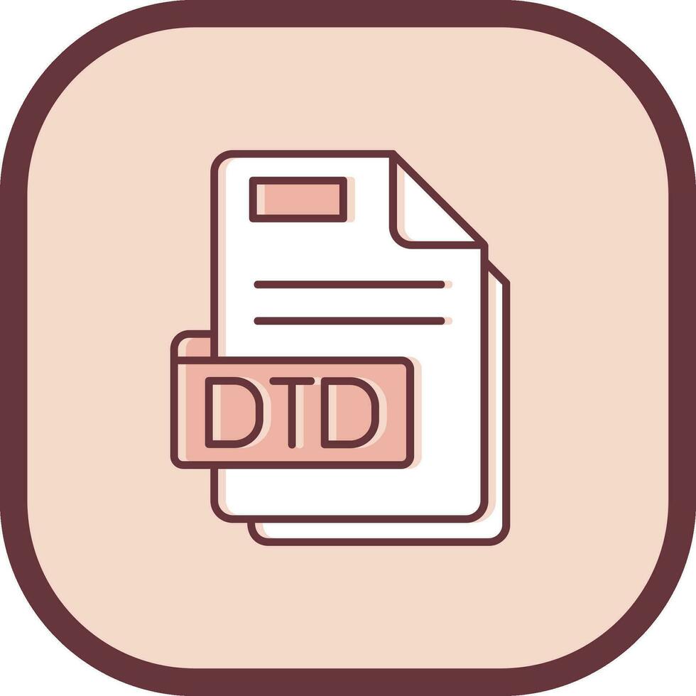 Dtd Line filled sliped Icon vector