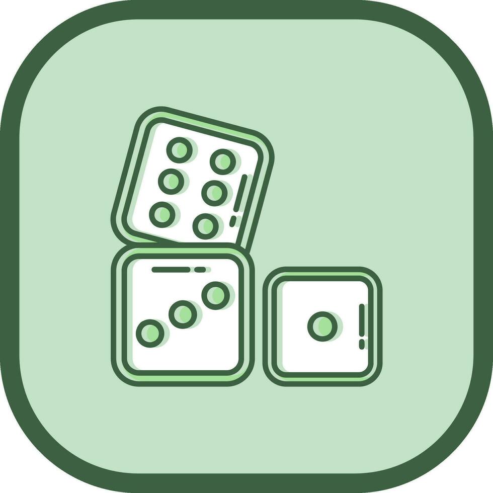 Dices Line filled sliped Icon vector