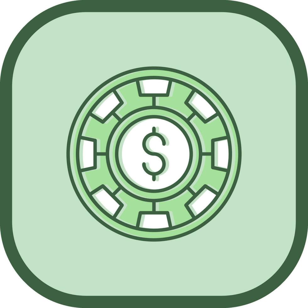 Chip Line filled sliped Icon vector