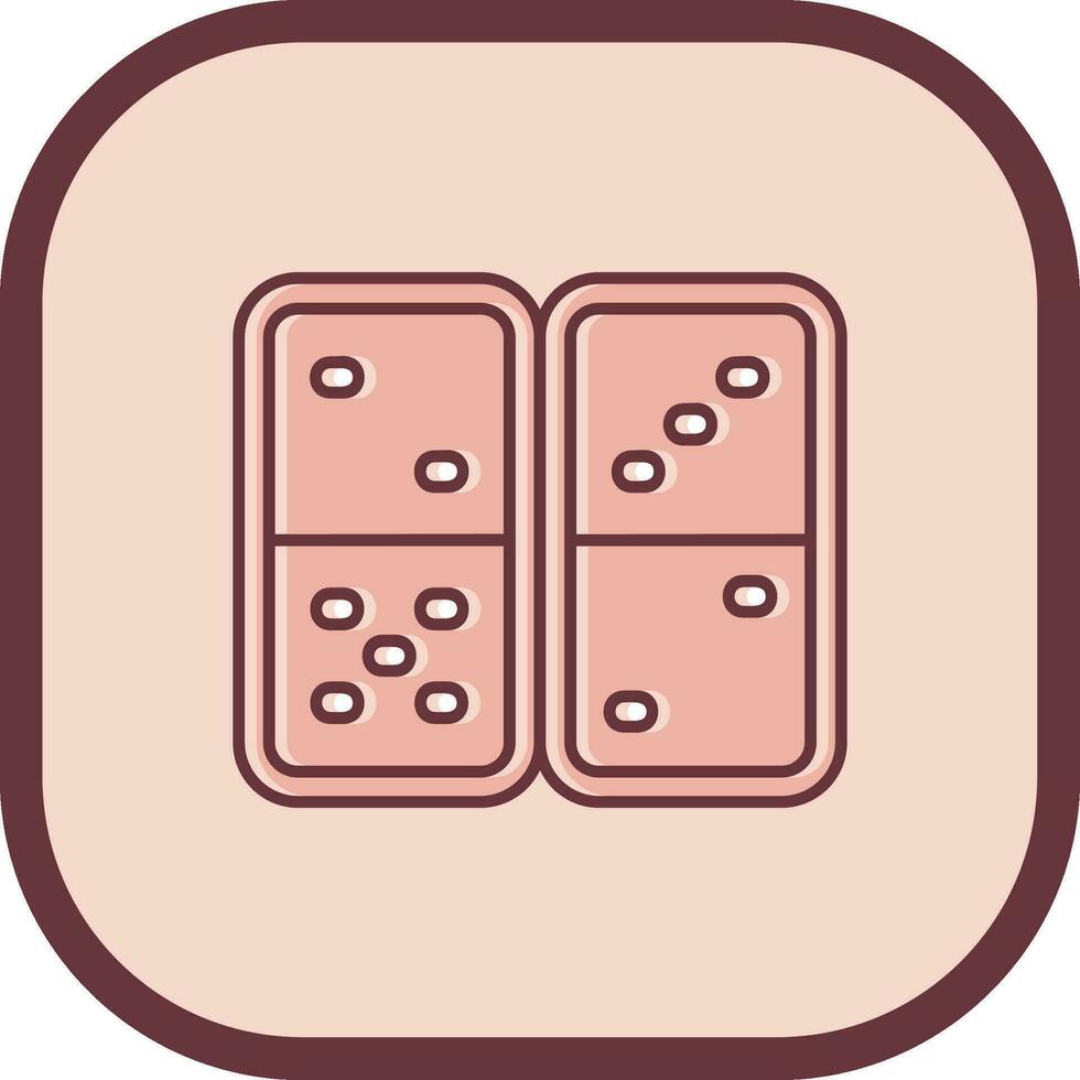 Domino Line filled sliped Icon vector