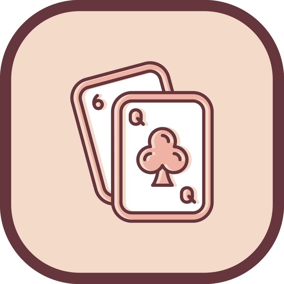 Poker Line filled sliped Icon vector