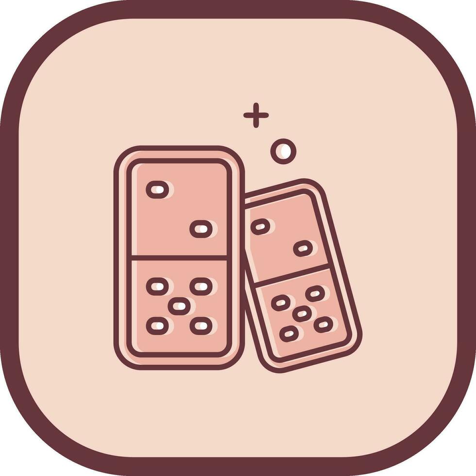 Domino Line filled sliped Icon vector