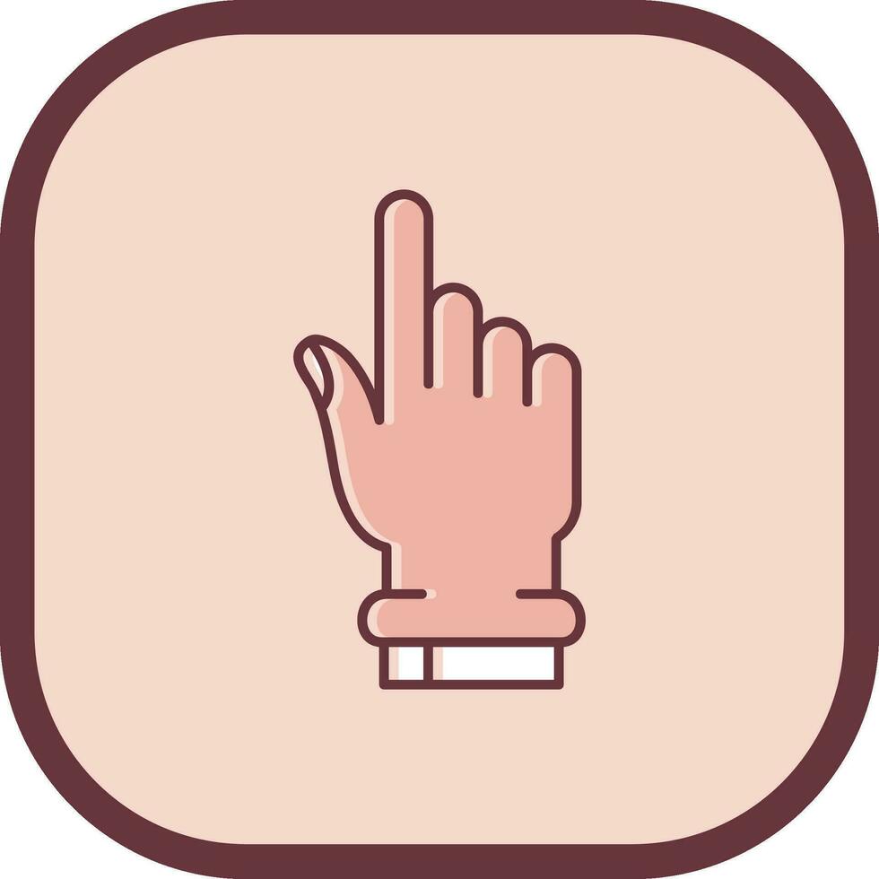Hand click Line filled sliped Icon vector