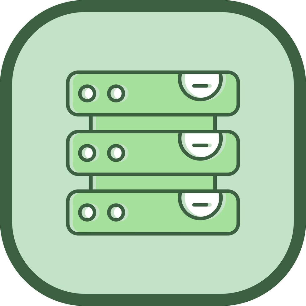 Database Line filled sliped Icon vector