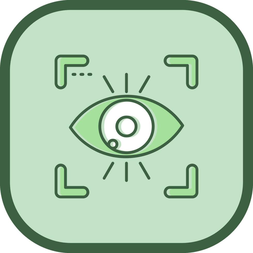 Eye Line filled sliped Icon vector