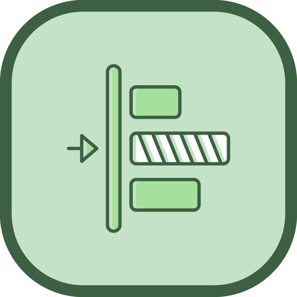 Left alignment Line filled sliped Icon vector