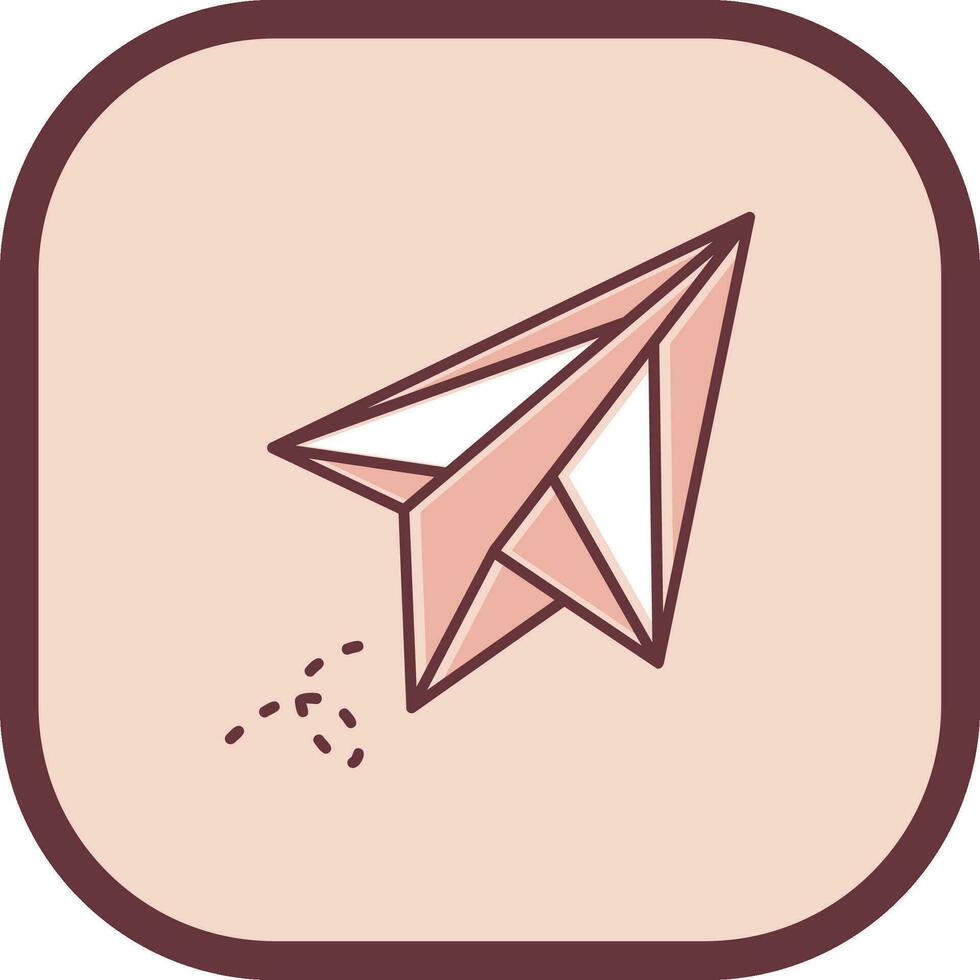 Paper plane Line filled sliped Icon vector