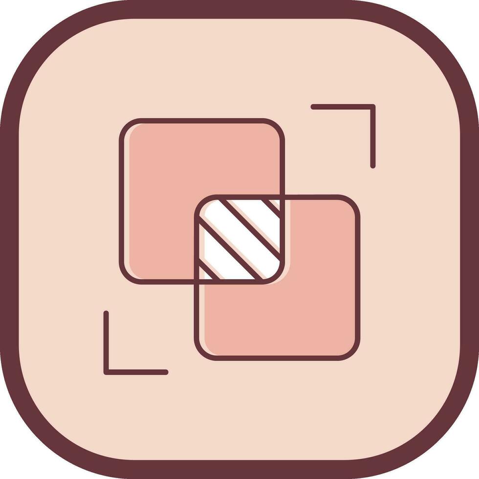 Intersect Line filled sliped Icon vector