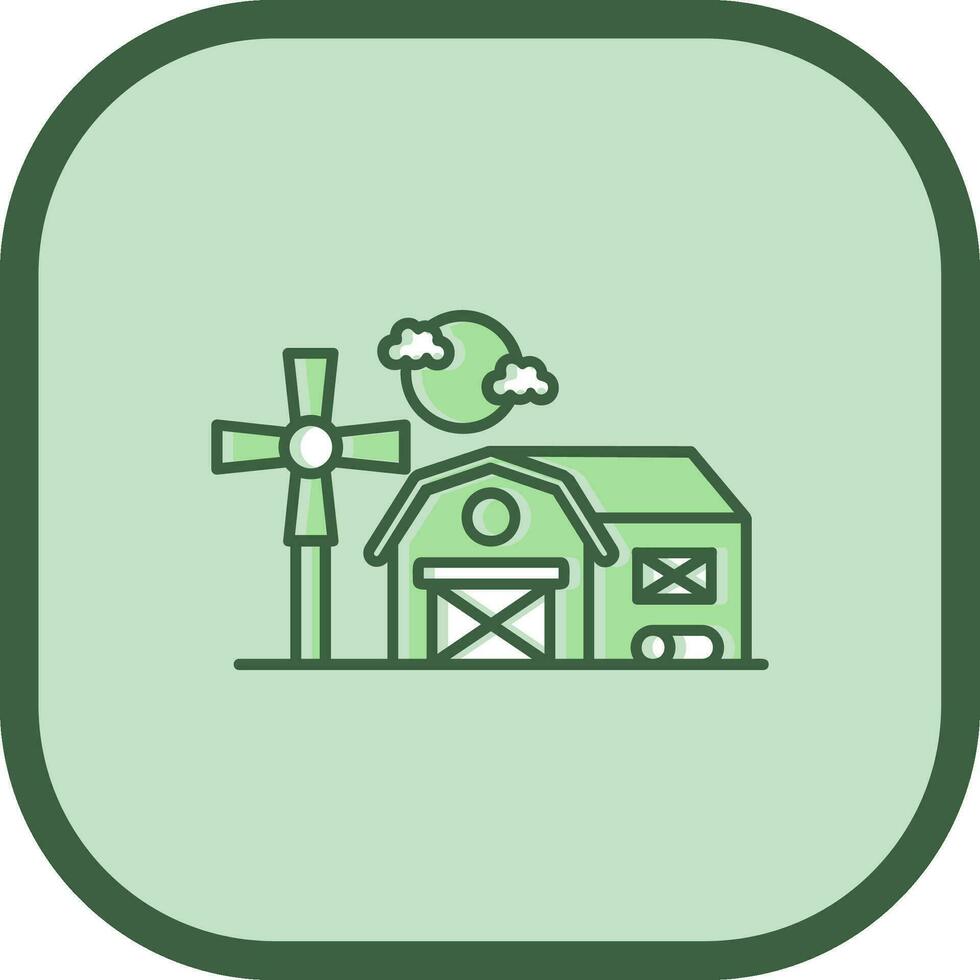 Barn Line filled sliped Icon vector