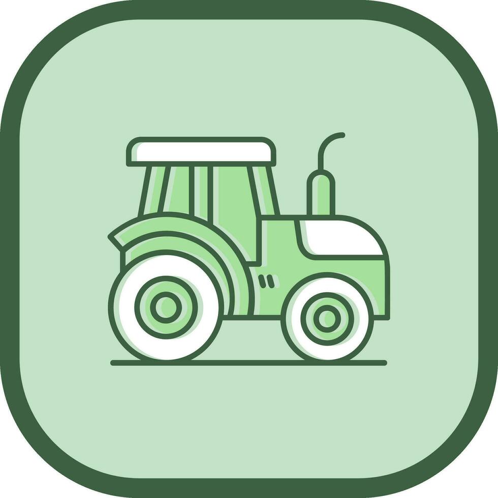 Tractor Line filled sliped Icon vector