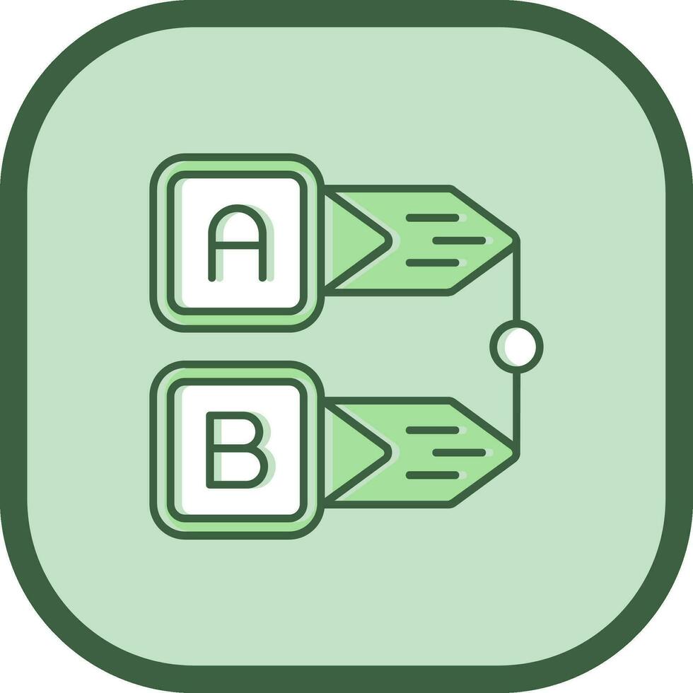 Diagram Line filled sliped Icon vector