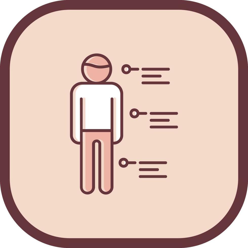 Person Line filled sliped Icon vector