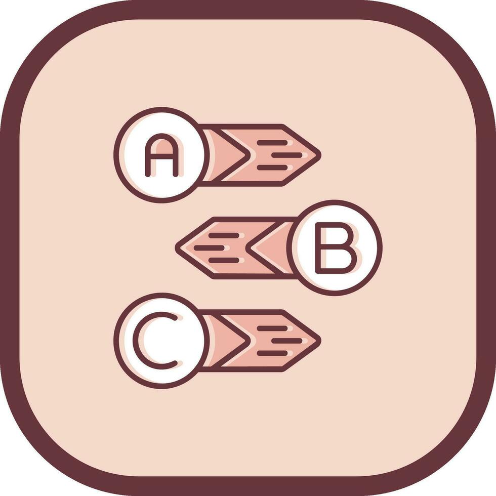 Diagram Line filled sliped Icon vector