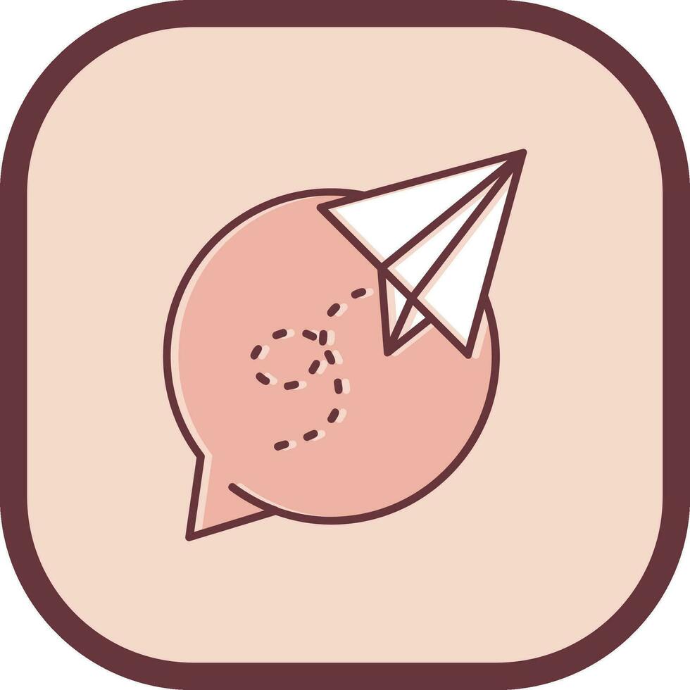 Paper plane Line filled sliped Icon vector