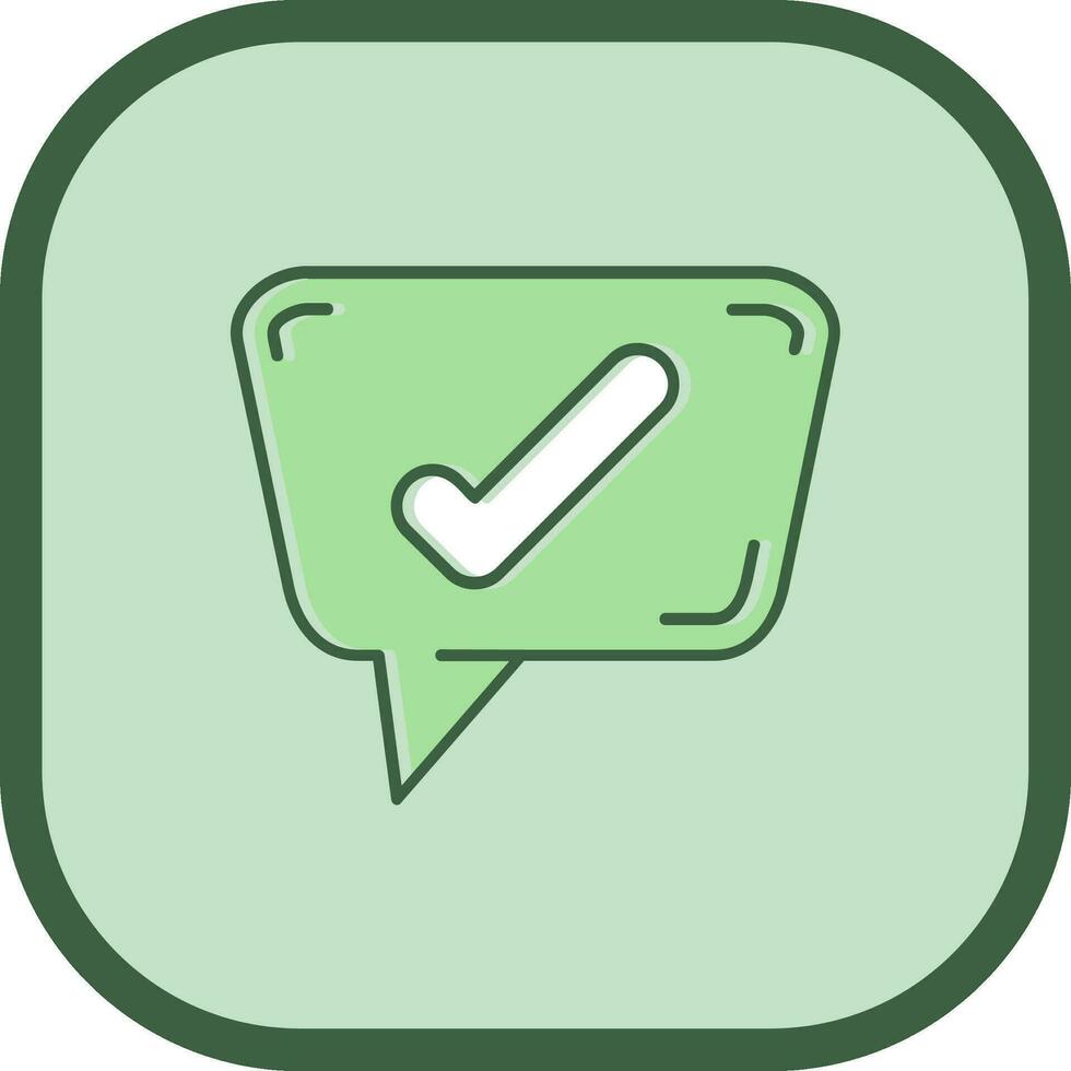 Check sign Line filled sliped Icon vector
