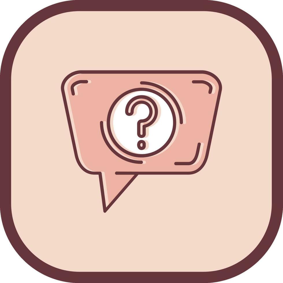 Question Line filled sliped Icon vector