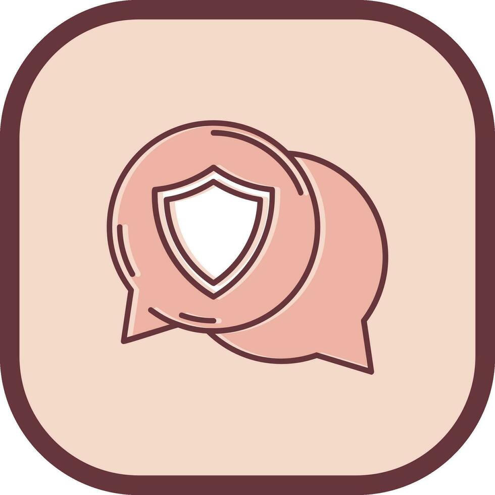 Secure Line filled sliped Icon vector