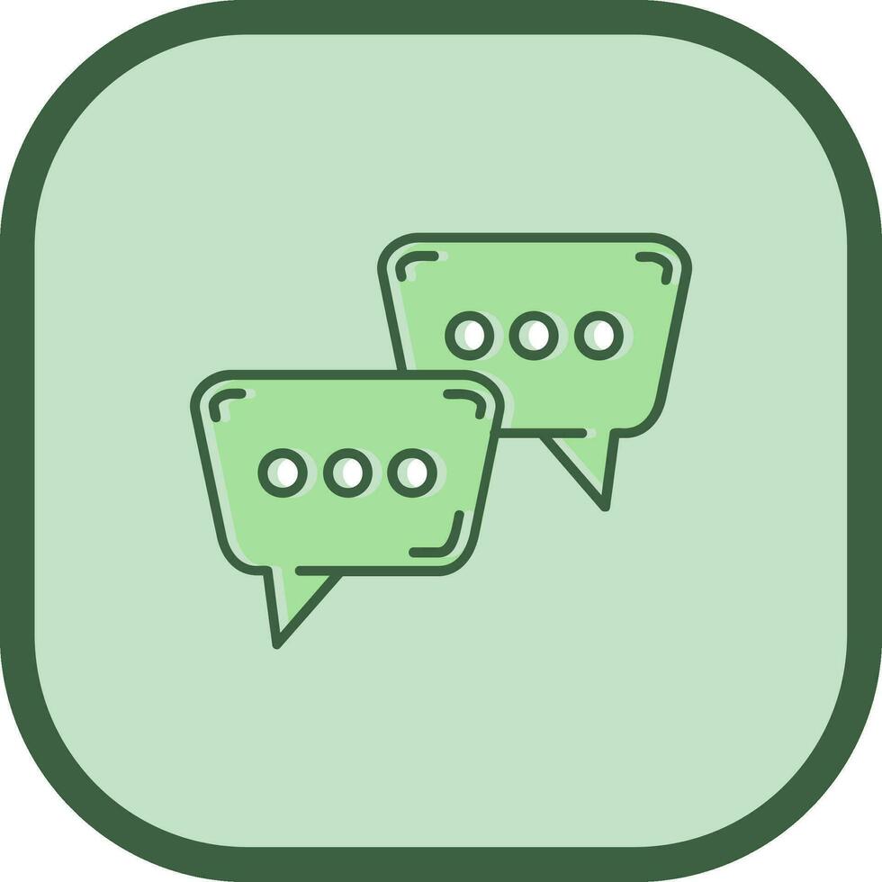 Speech bubbles Line filled sliped Icon vector