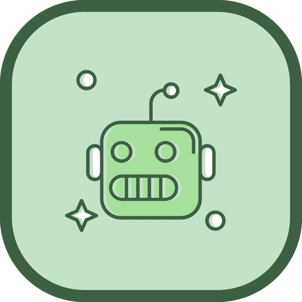 Robot Line filled sliped Icon vector