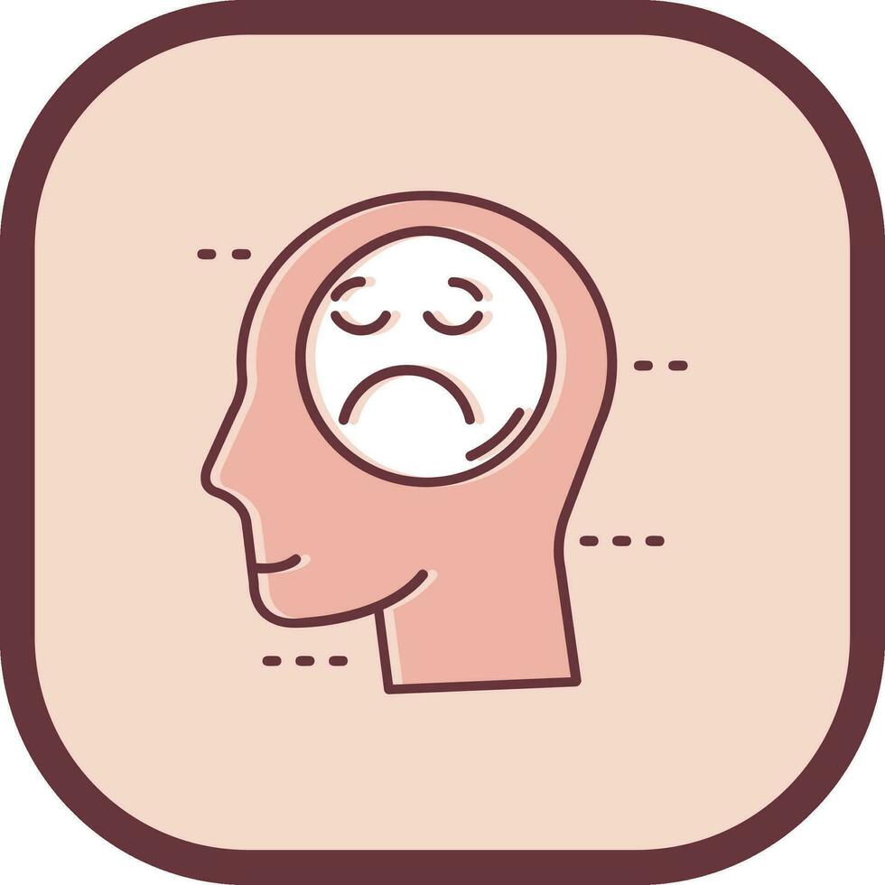 Sadness Line filled sliped Icon vector