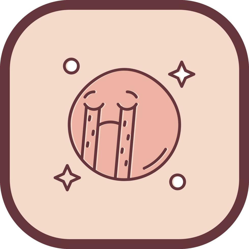 Cry Line filled sliped Icon vector