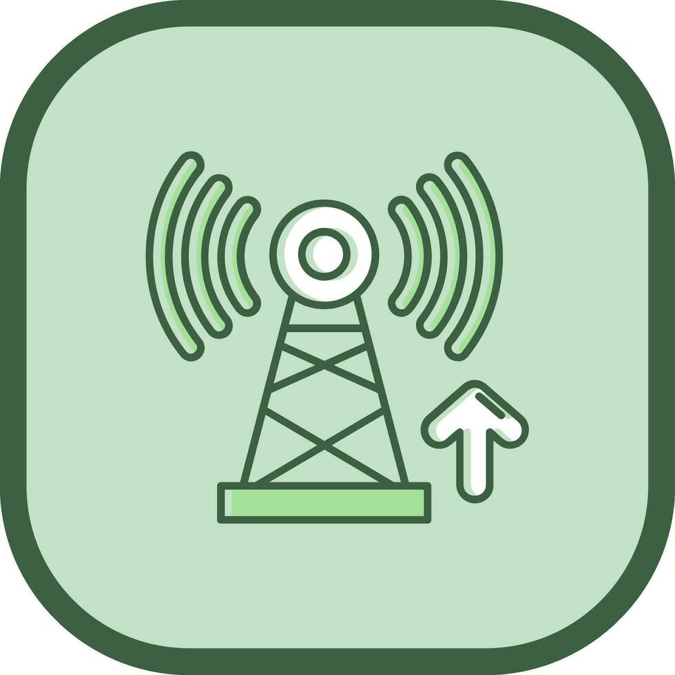 Signal Line filled sliped Icon vector