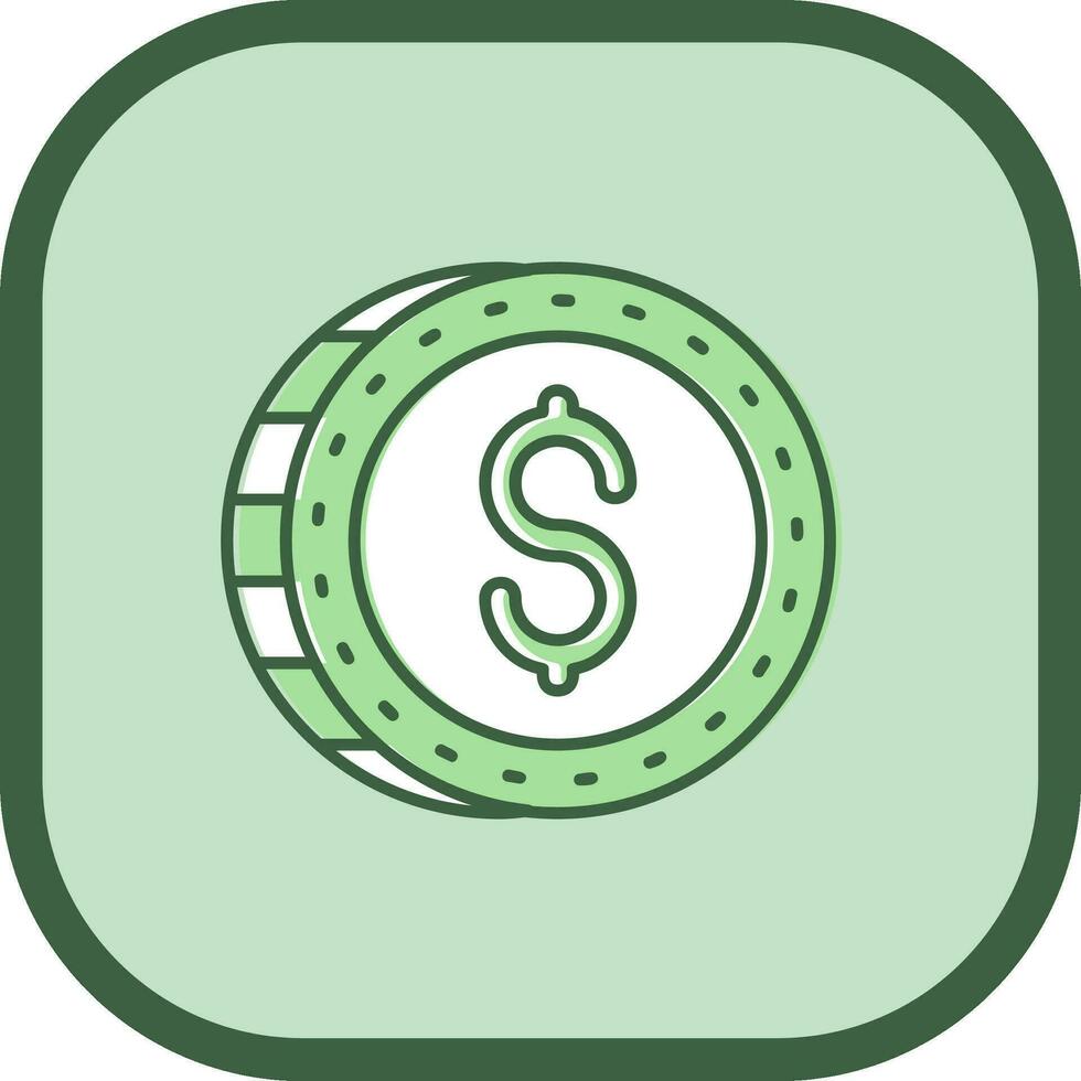 Dollar Line filled sliped Icon vector