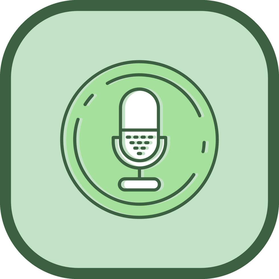 Microphone Line filled sliped Icon vector