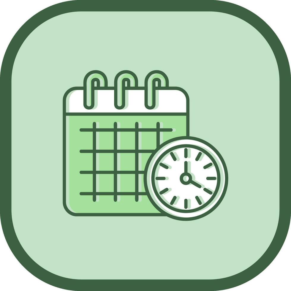 Timetable Line filled sliped Icon vector