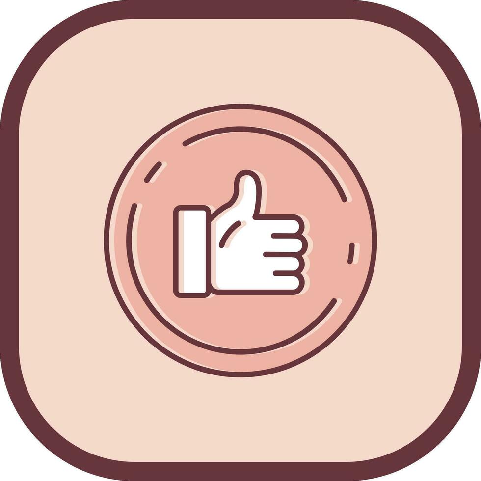 Like Line filled sliped Icon vector