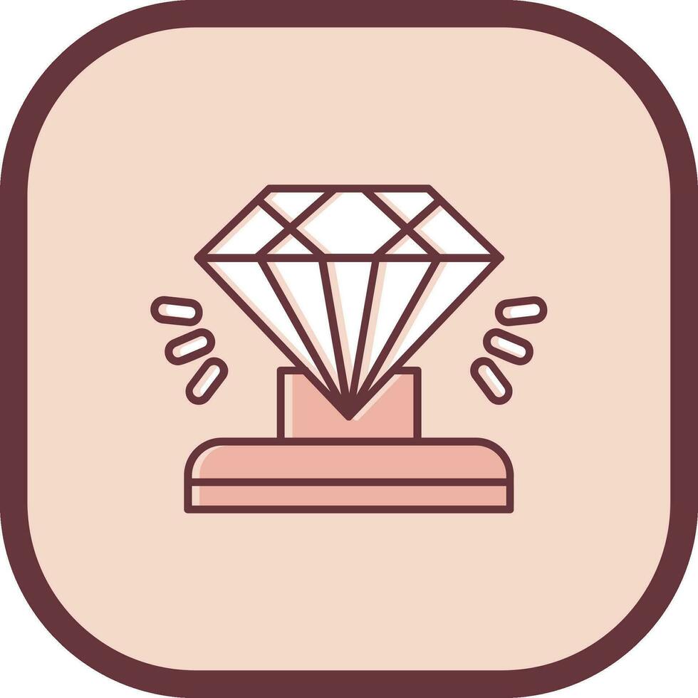 Diamond Line filled sliped Icon vector