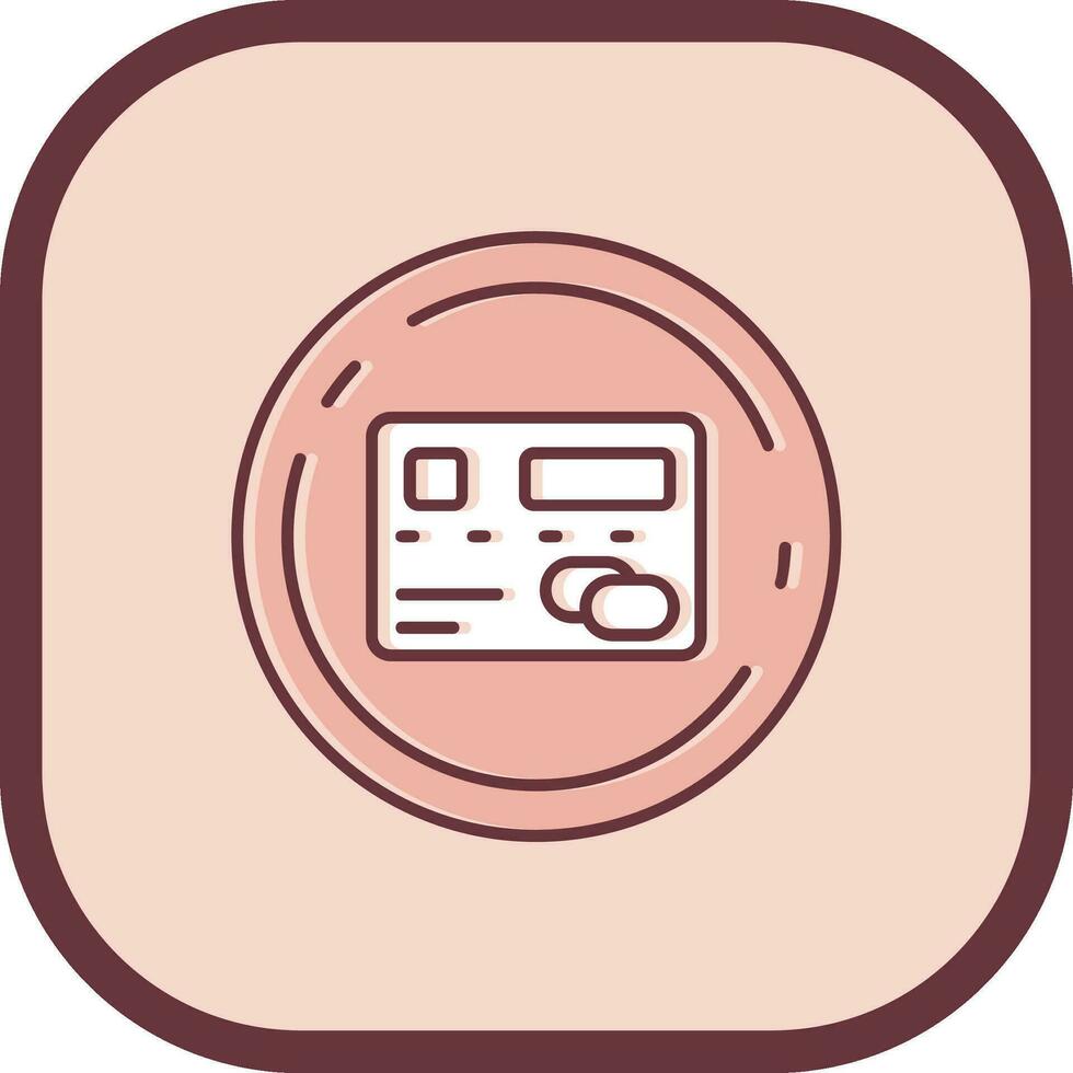 Pay Line filled sliped Icon vector