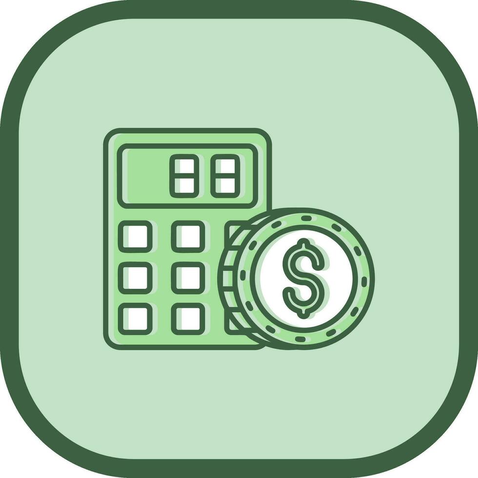 Calculator Line filled sliped Icon vector