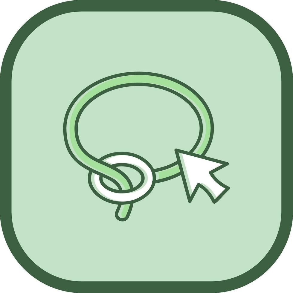 Lasso Line filled sliped Icon vector