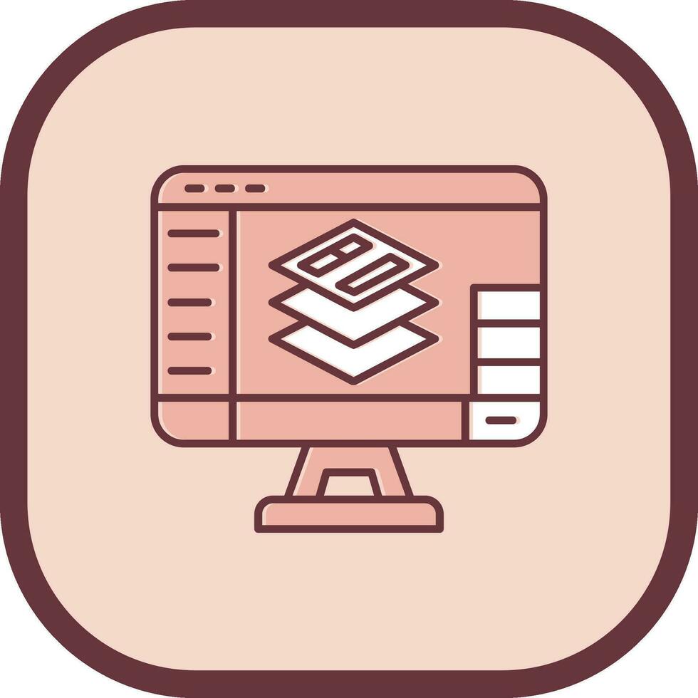 Layers Line filled sliped Icon vector