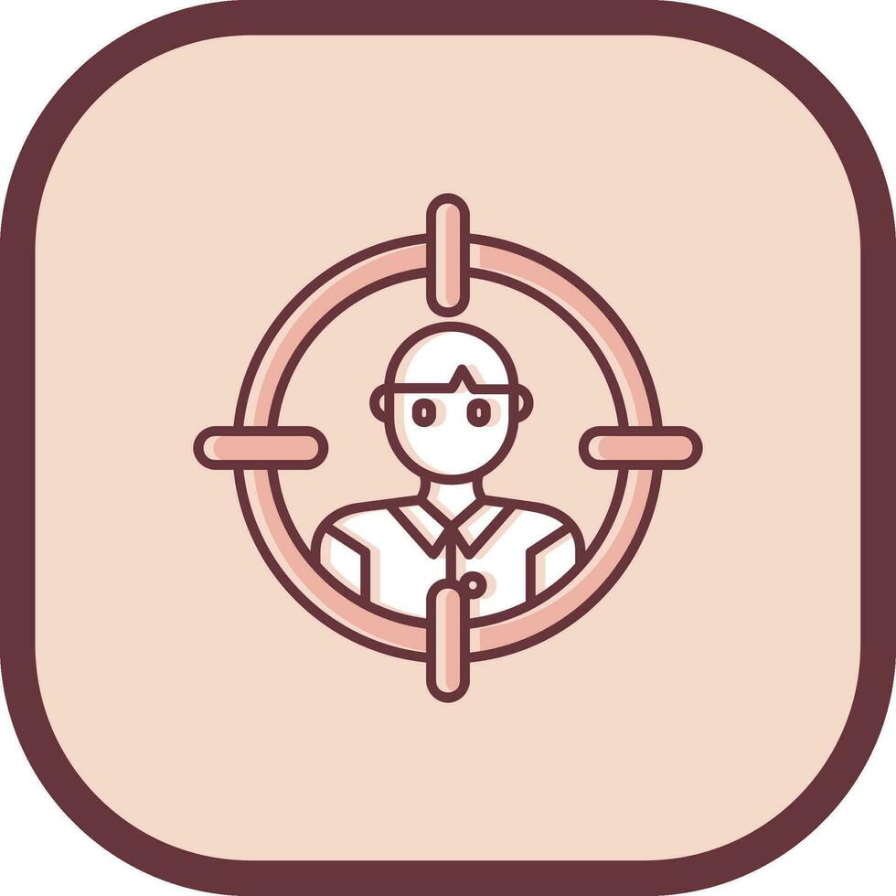 Target audience Line filled sliped Icon vector