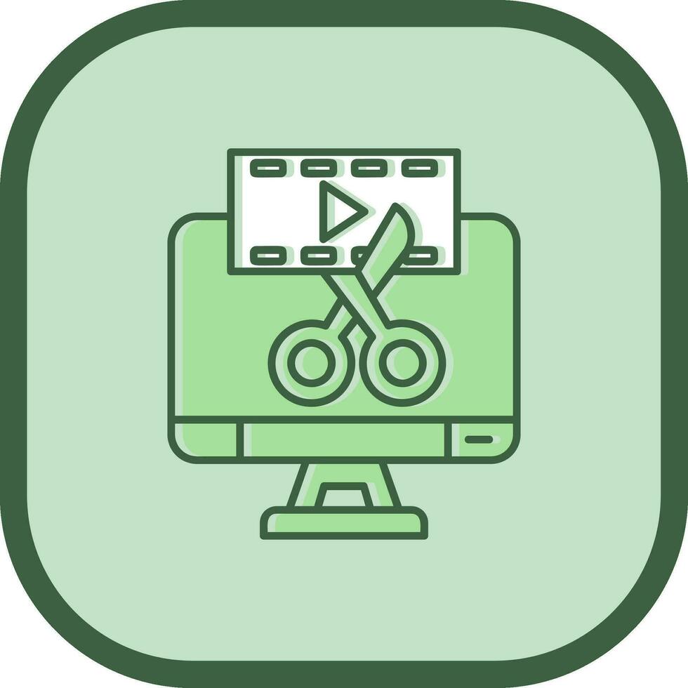 Video editor Line filled sliped Icon vector