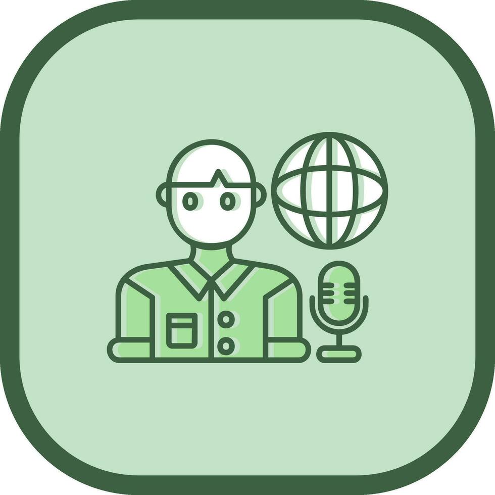 Broadcaster Line filled sliped Icon vector