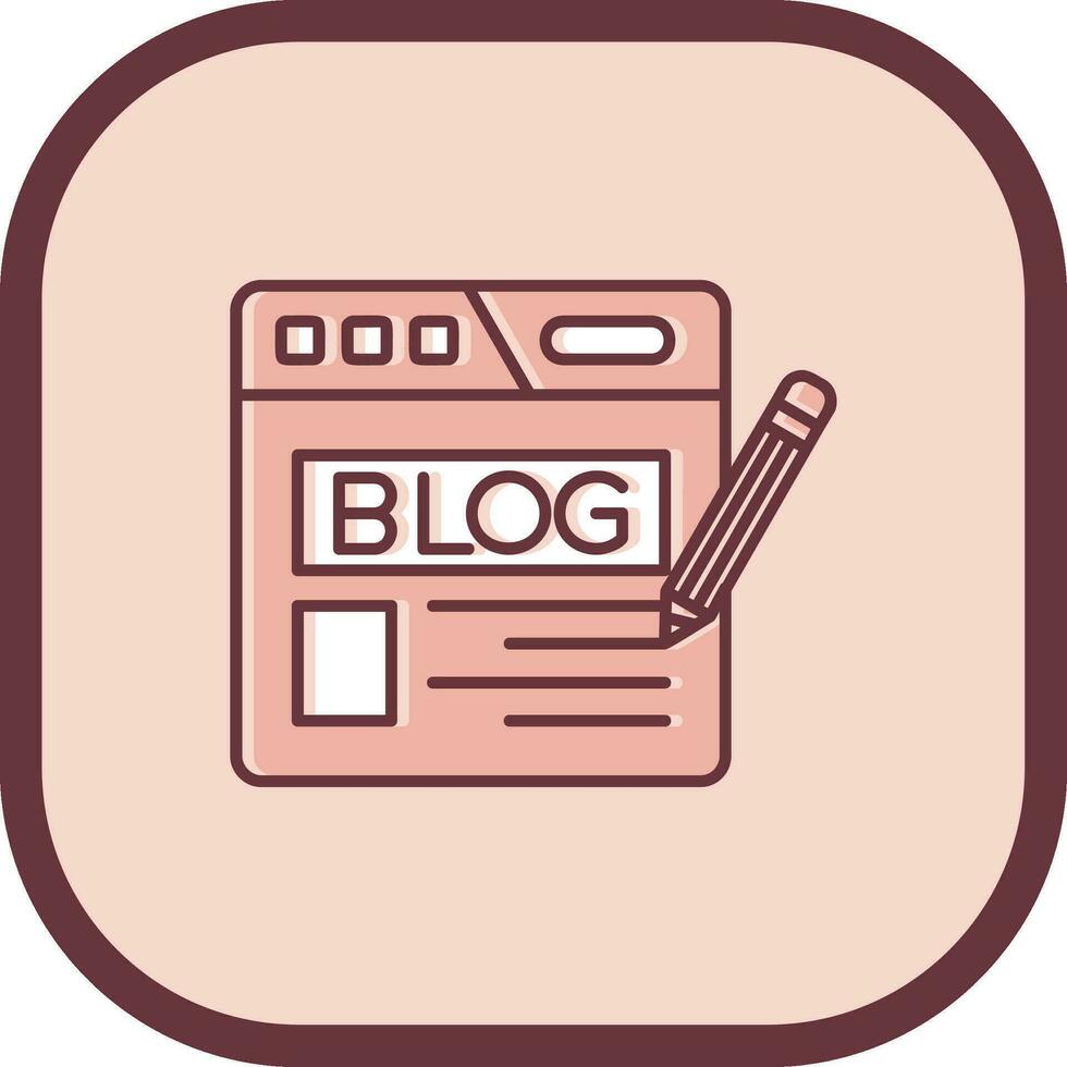 Blog Line filled sliped Icon vector